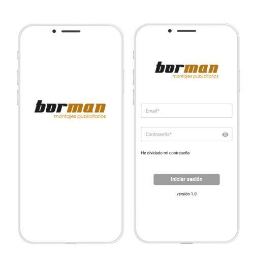 Inicio y login app Borman